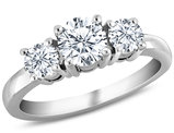 1/2 Carat (ctw I1-I2) Three-Stone Diamond Anniversary Ring in 10K White Gold